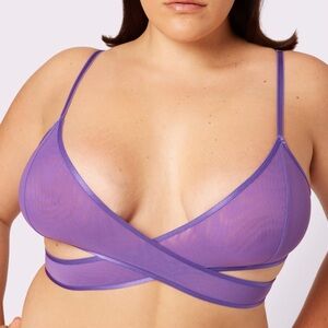 Parade Luxe Sheer Criss-Cross Bralette | Silky Mesh | Archive (Grape Soda) L/XL